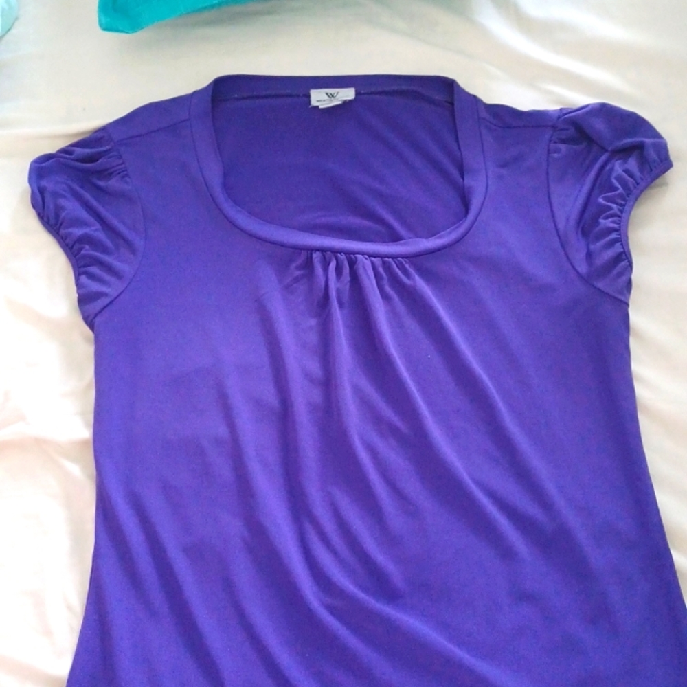 Purple blouse round neck size M